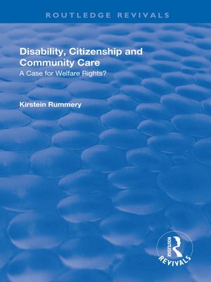 cover image of Disability, Citizenship and Community Care